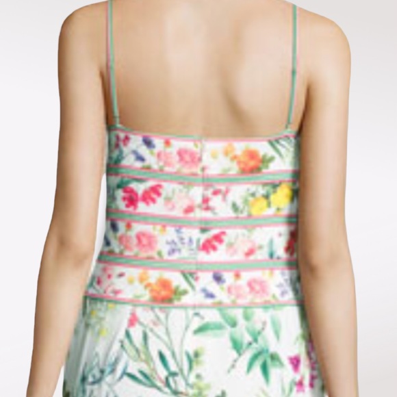 Tadashi Shoji x BHLDN Eva 2 | XS Ivory Pink Floral Chiffon High-Low Midi Formal - Picture 9 of 10